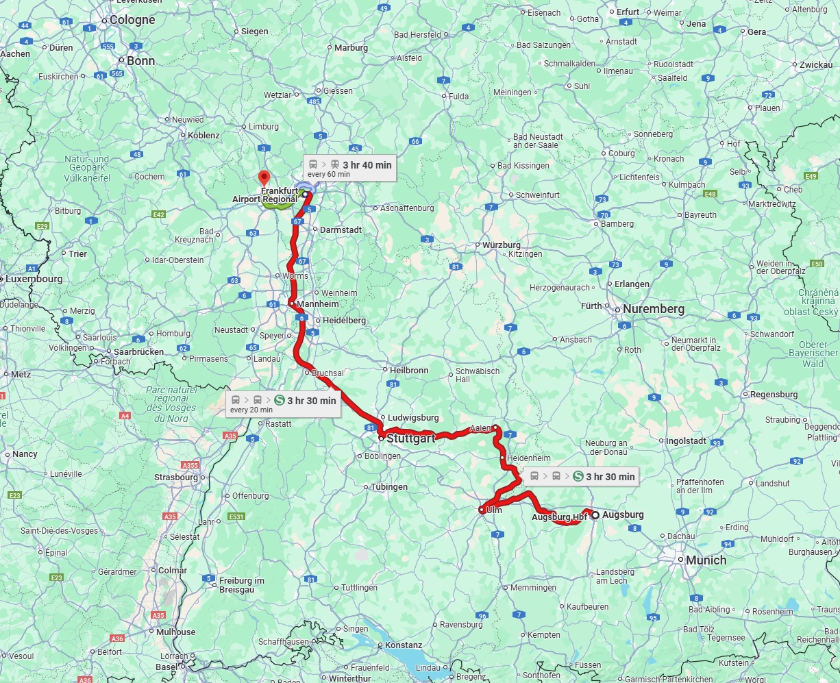 Anreise von Augsburg Zu Wiesbaden Über 