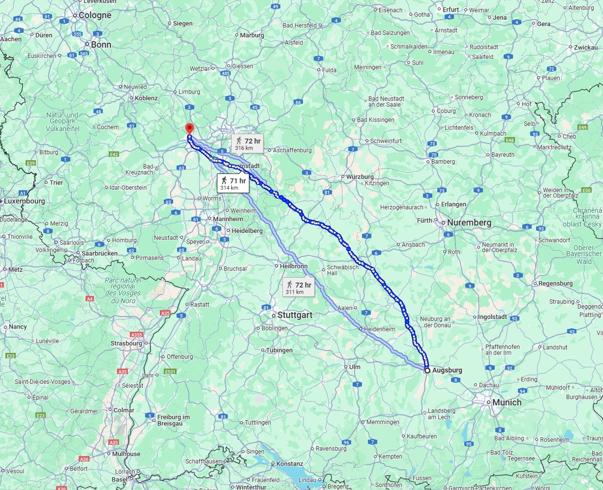 Anreise von Augsburg Zu Wiesbaden Über 