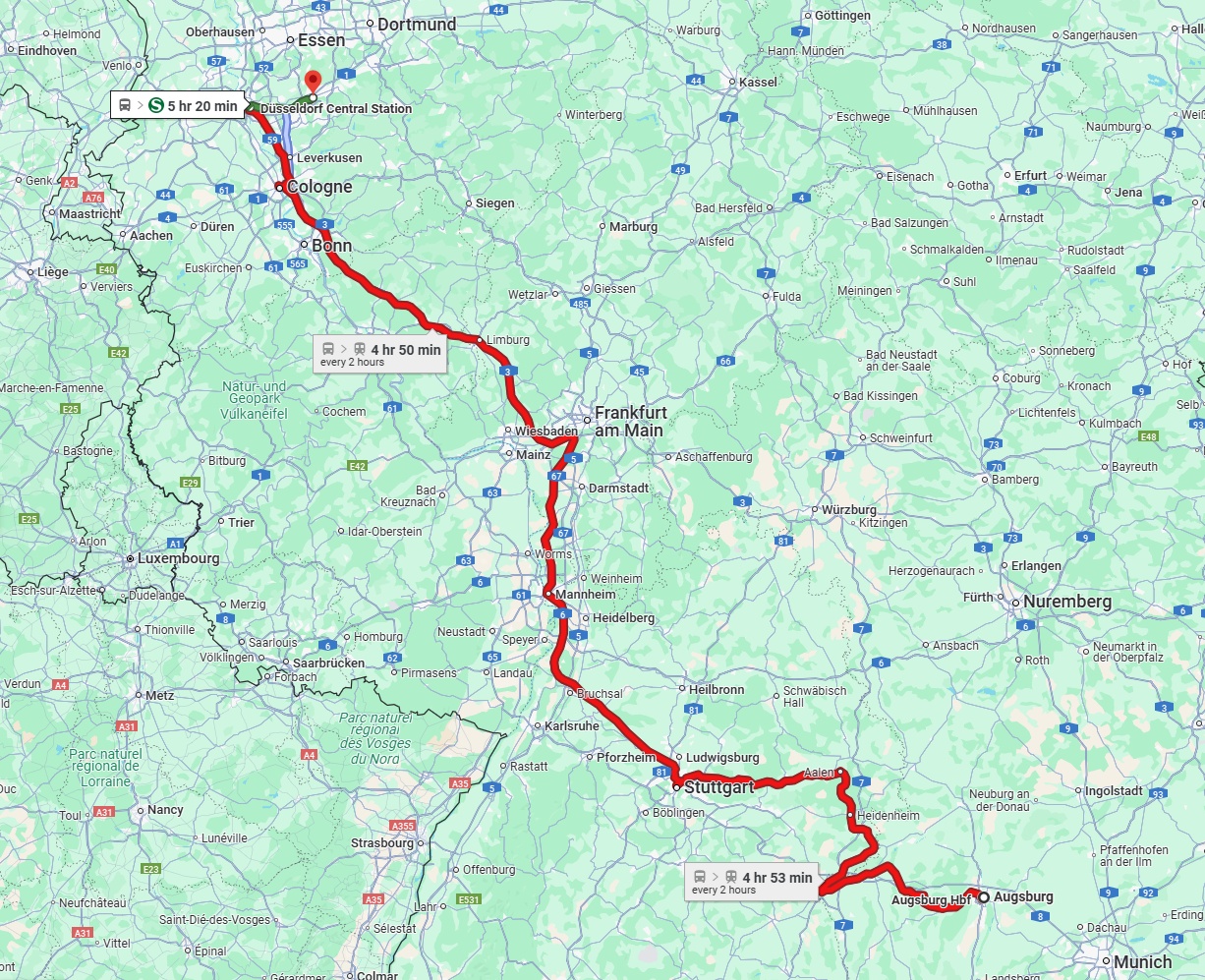 Anreise von Augsburg Zu Wuppertal Über 