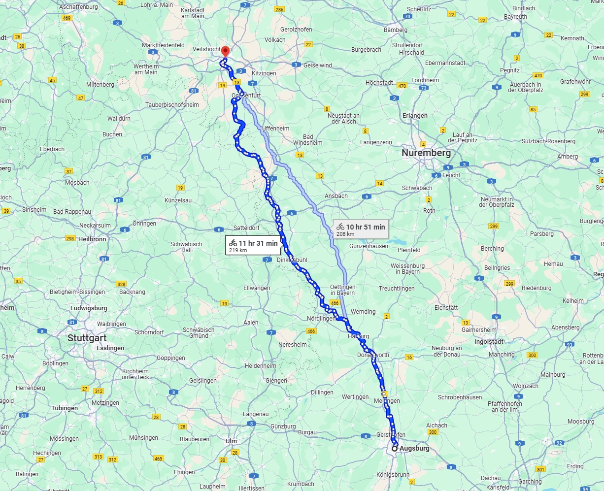 Anreise von Augsburg Zu Würzburg Über 