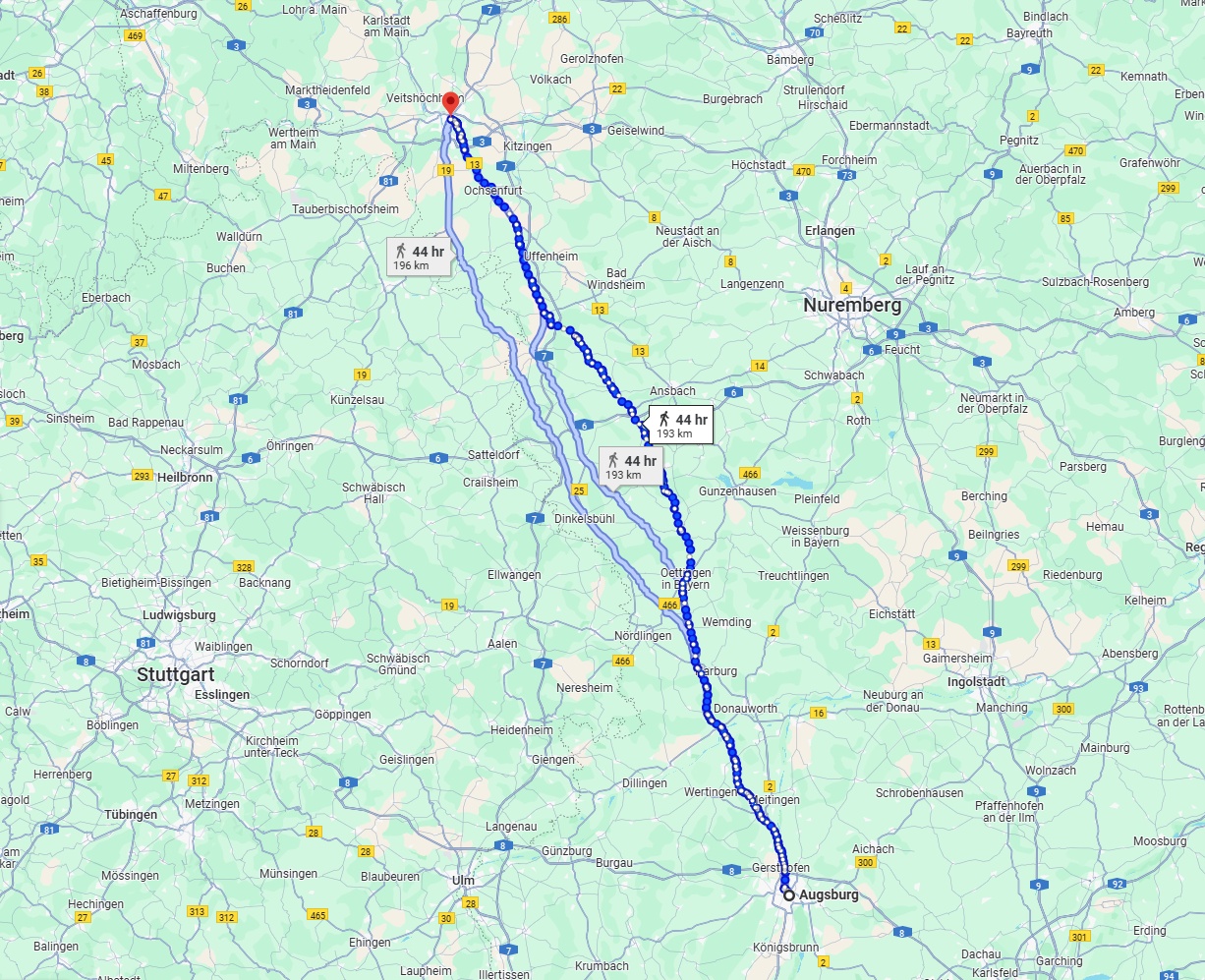 Anreise von Augsburg Zu Würzburg Über 