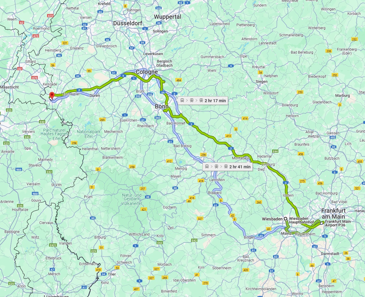 Anreise von Wiesbaden Zu Aachen Über 