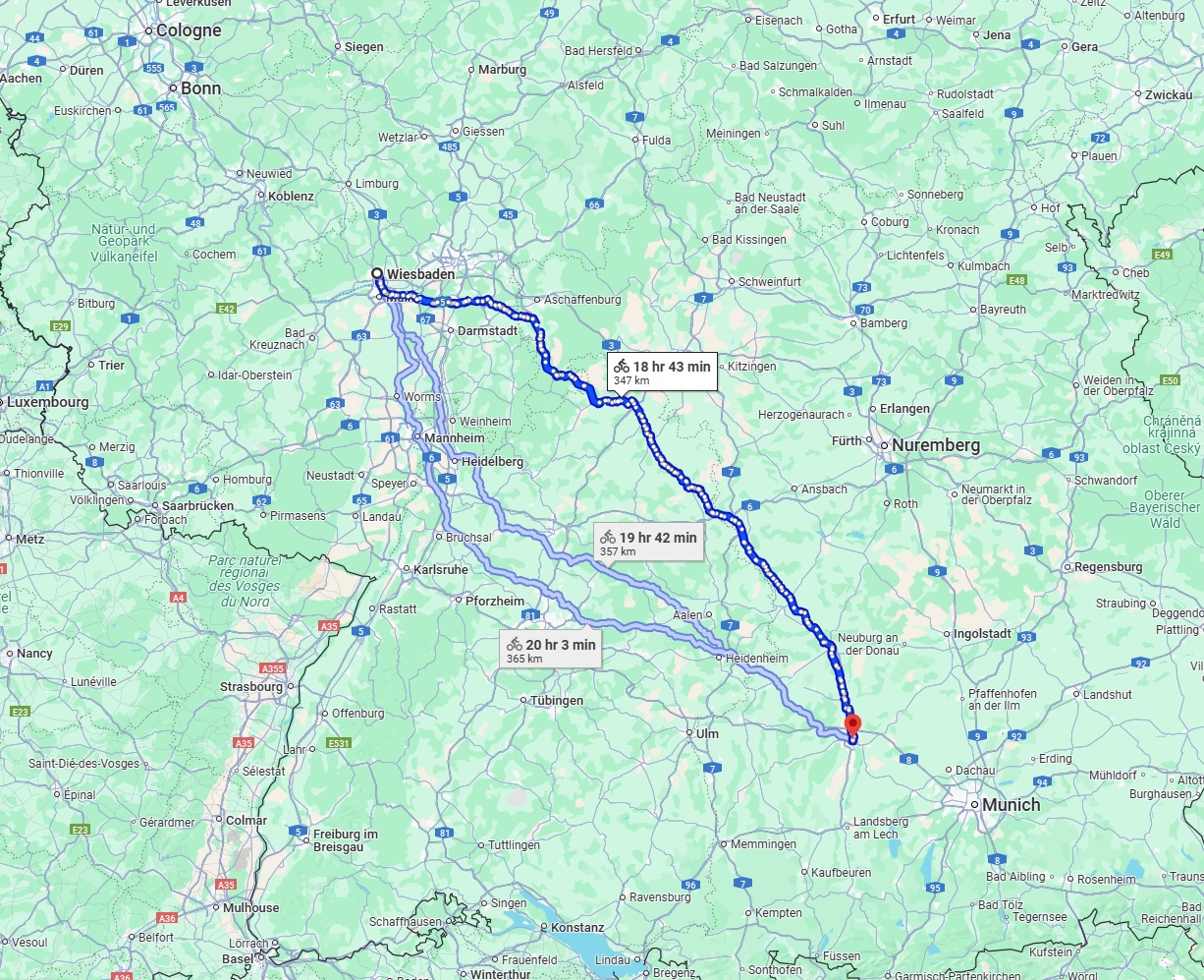 Anreise von Wiesbaden Zu Augsburg Über 