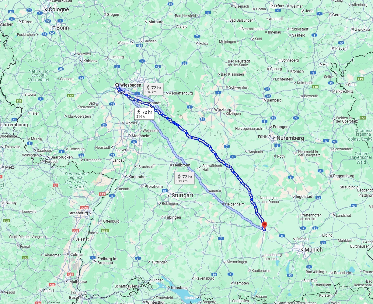 Anreise von Wiesbaden Zu Augsburg Über 