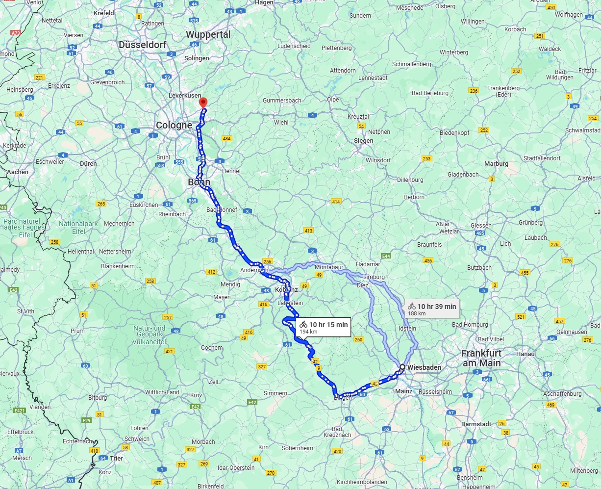 Anreise von Wiesbaden Zu Bergisch Gladbach Über 