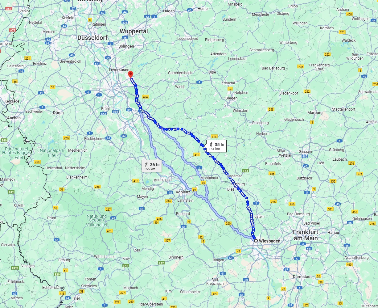 Anreise von Wiesbaden Zu Bergisch Gladbach Über 