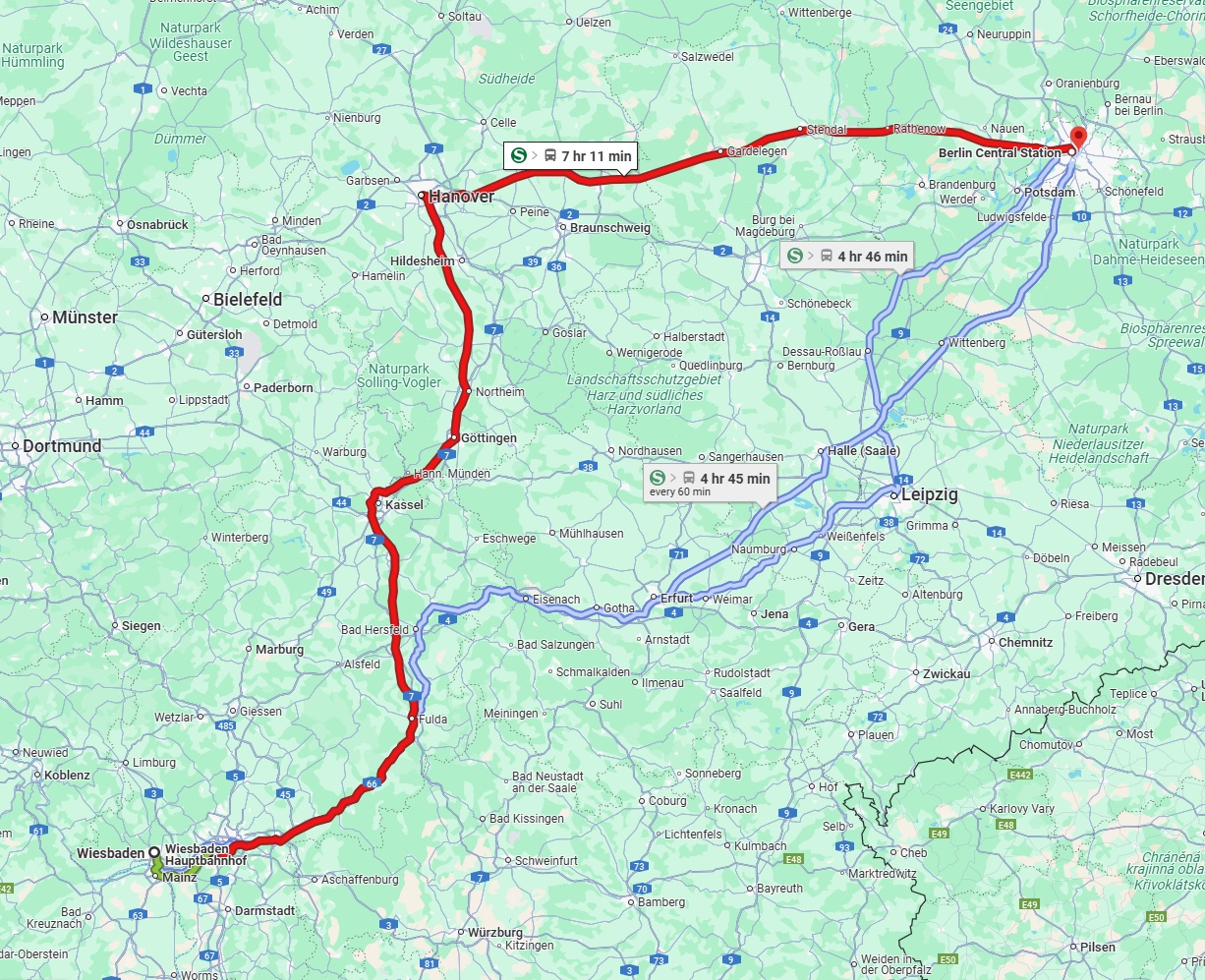 Anreise von Wiesbaden Zu Berlin Über 