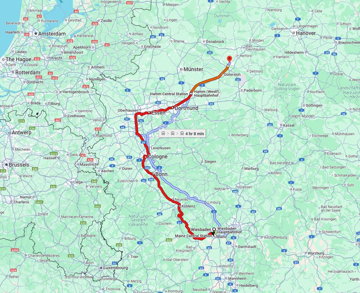Anreise von Wiesbaden Zu Bielefeld Über 