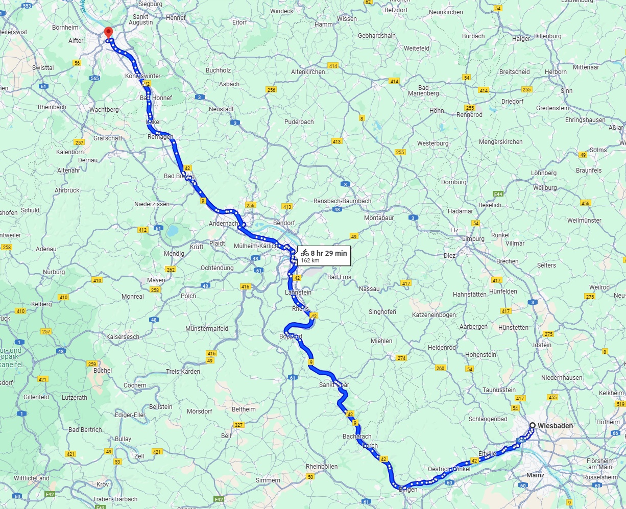 Anreise von Wiesbaden Zu Bonn Über 