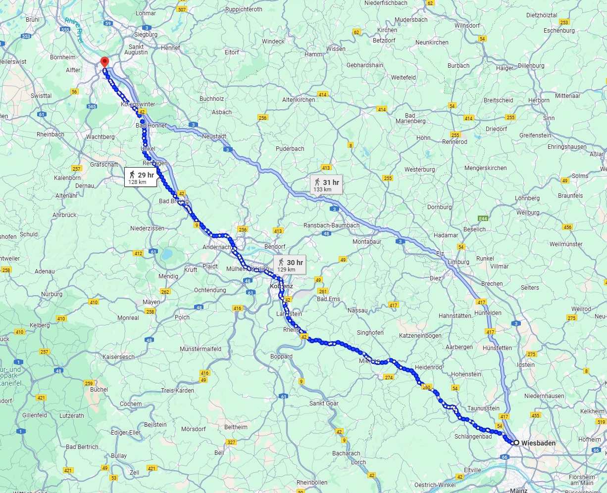 Anreise von Wiesbaden Zu Bonn Über 