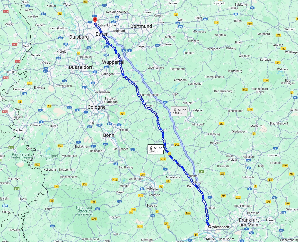 Anreise von Wiesbaden Zu Bottrop Über 