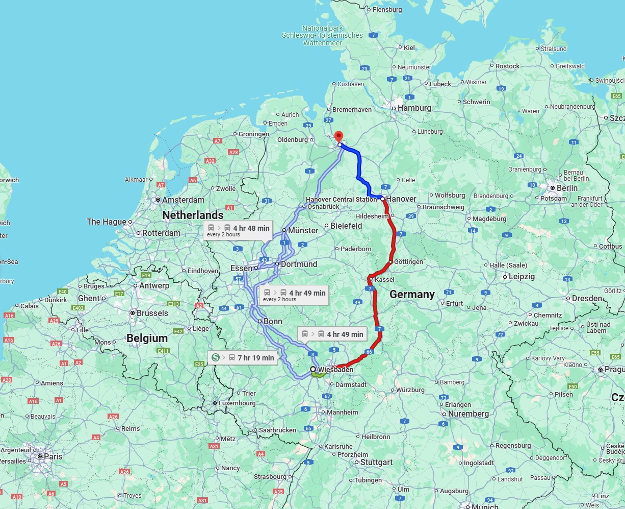 Anreise von Wiesbaden Zu Bremen Über 