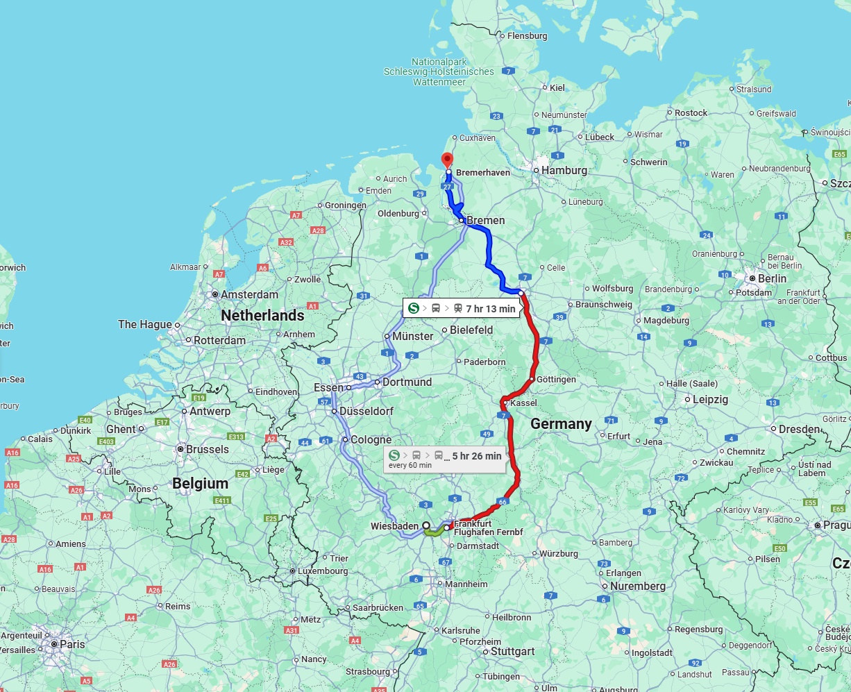 Anreise von Wiesbaden Zu Bremerhaven Über 