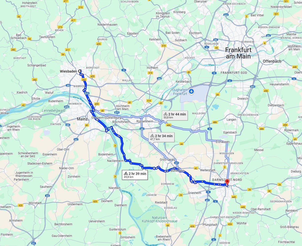 Anreise von Wiesbaden Zu Darmstadt Über 