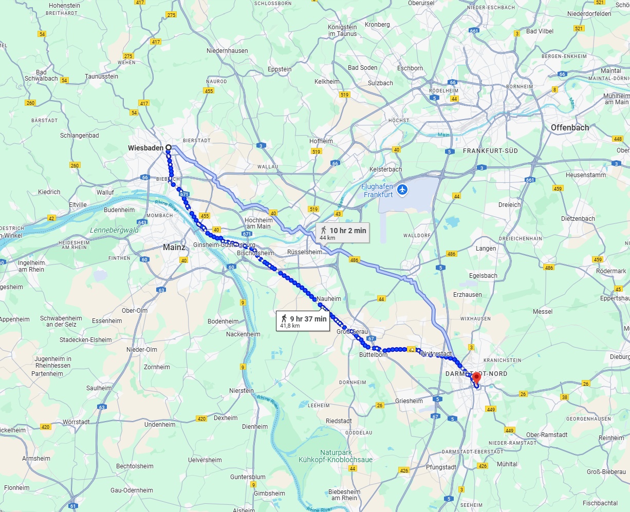 Anreise von Wiesbaden Zu Darmstadt Über 
