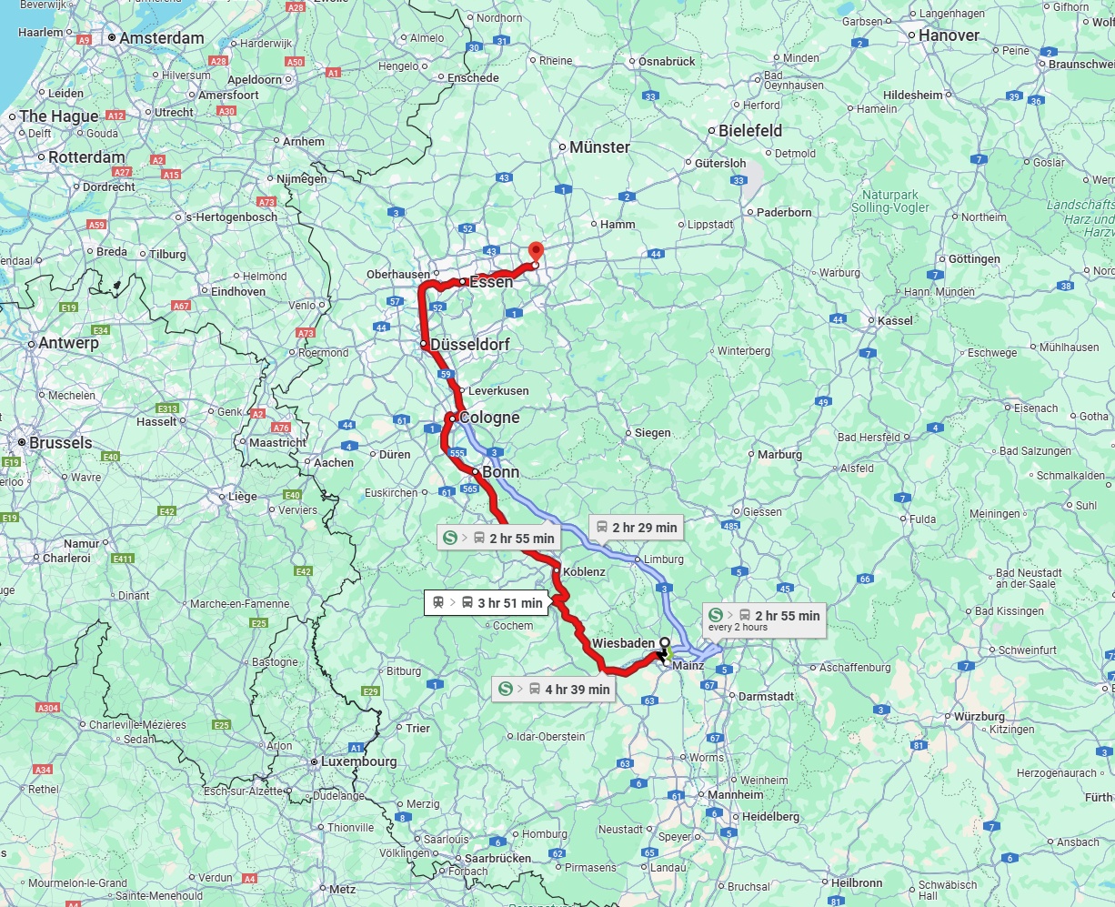 Anreise von Wiesbaden Zu Dortmund Über 