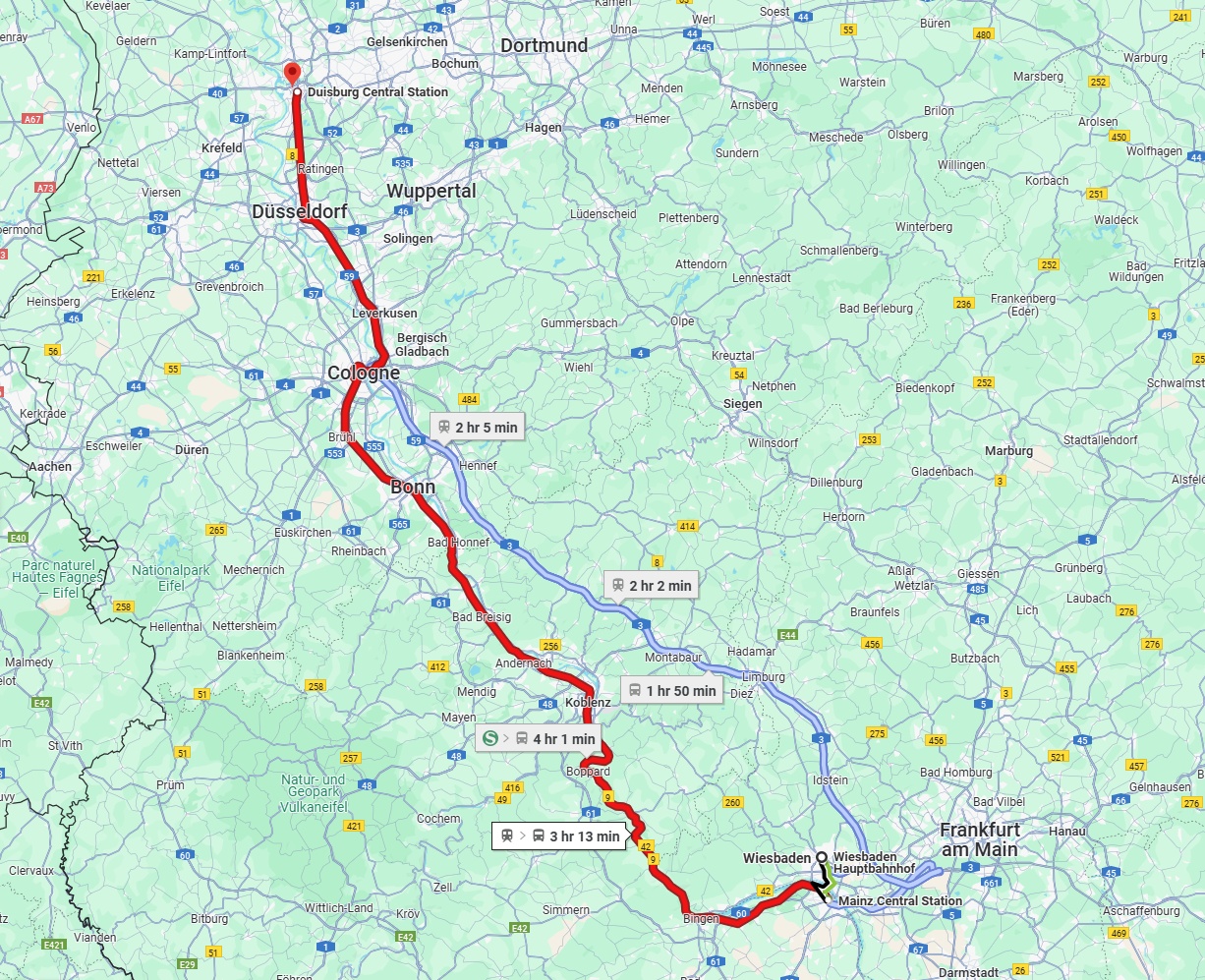 Anreise von Wiesbaden Zu Duisburg Über 