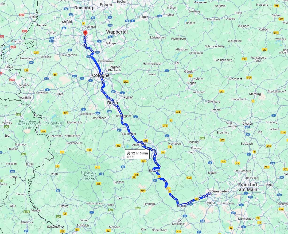 Anreise von Wiesbaden Zu Düsseldorf Über 