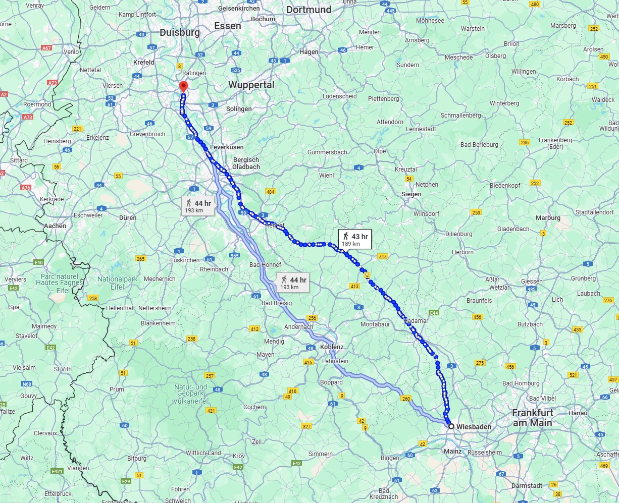 Anreise von Wiesbaden Zu Düsseldorf Über 