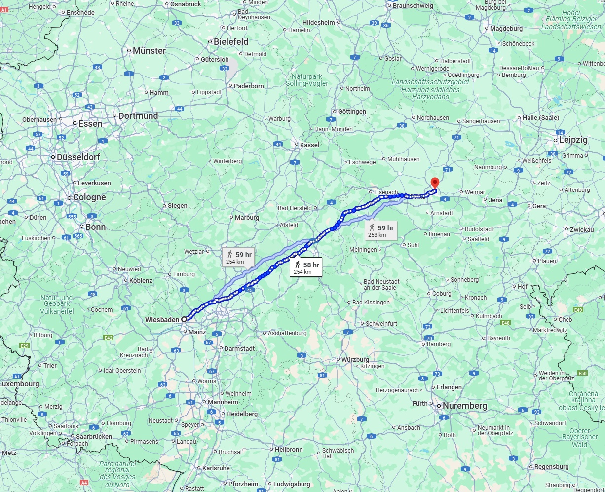 Anreise von Wiesbaden Zu Erfurt Über 