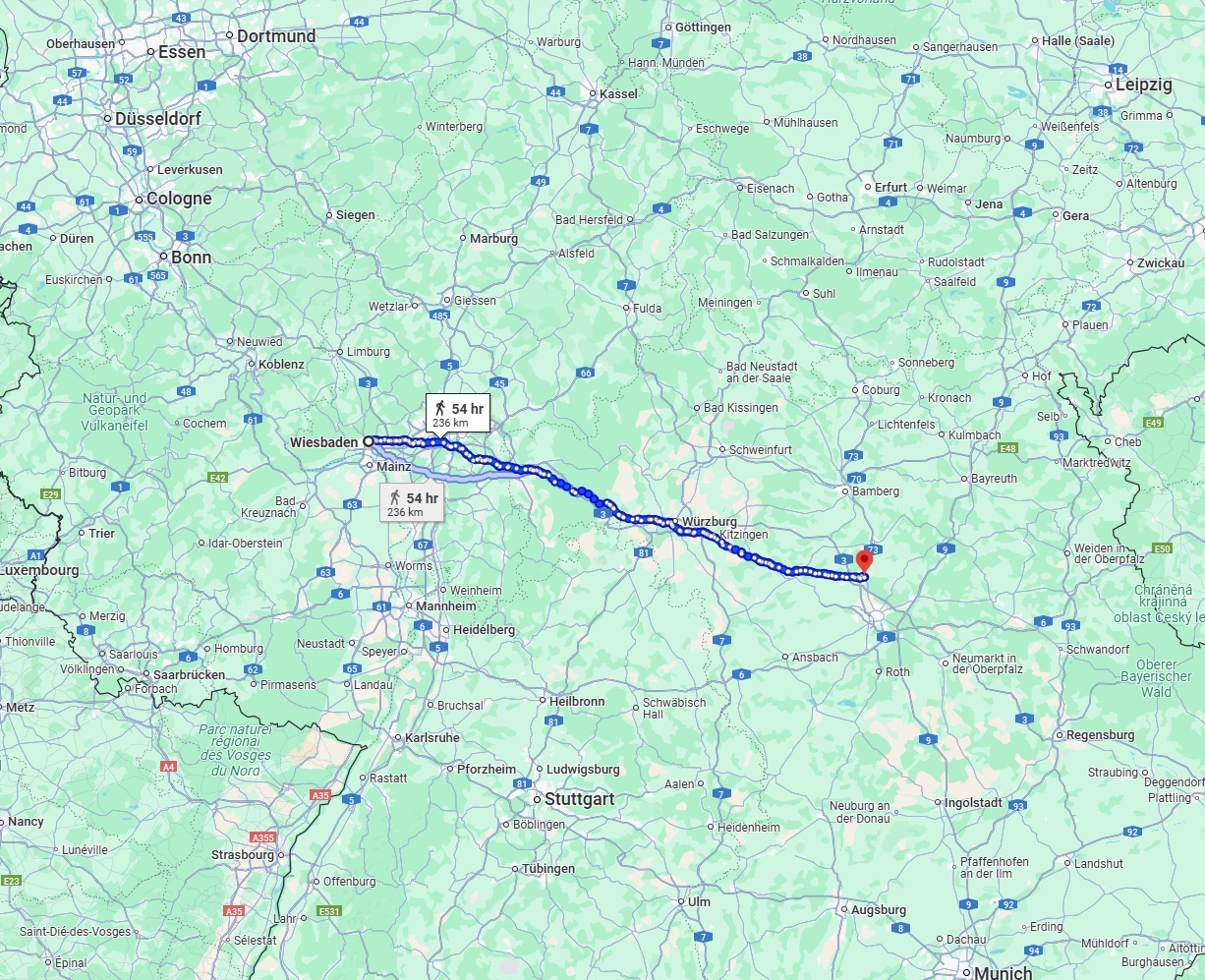 Anreise von Wiesbaden Zu Erlangen Über 