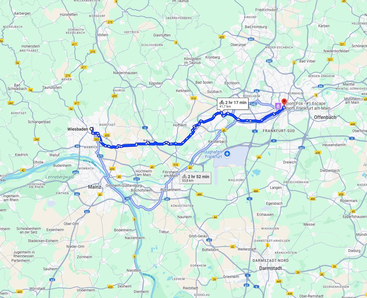 Anreise von Wiesbaden Zu Frankfurt am Main Über 