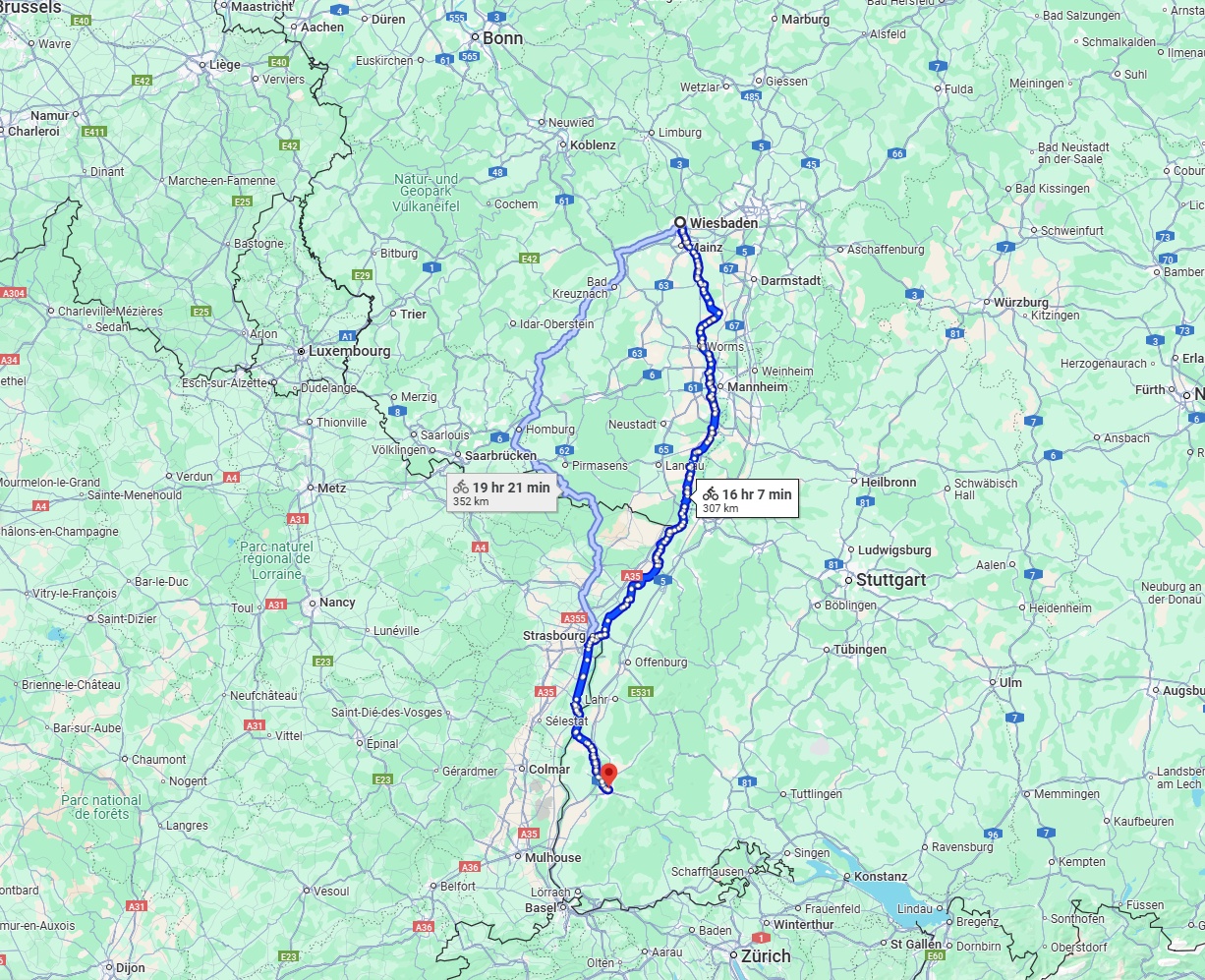 Anreise von Wiesbaden Zu Freiburg im Breisgau Über 
