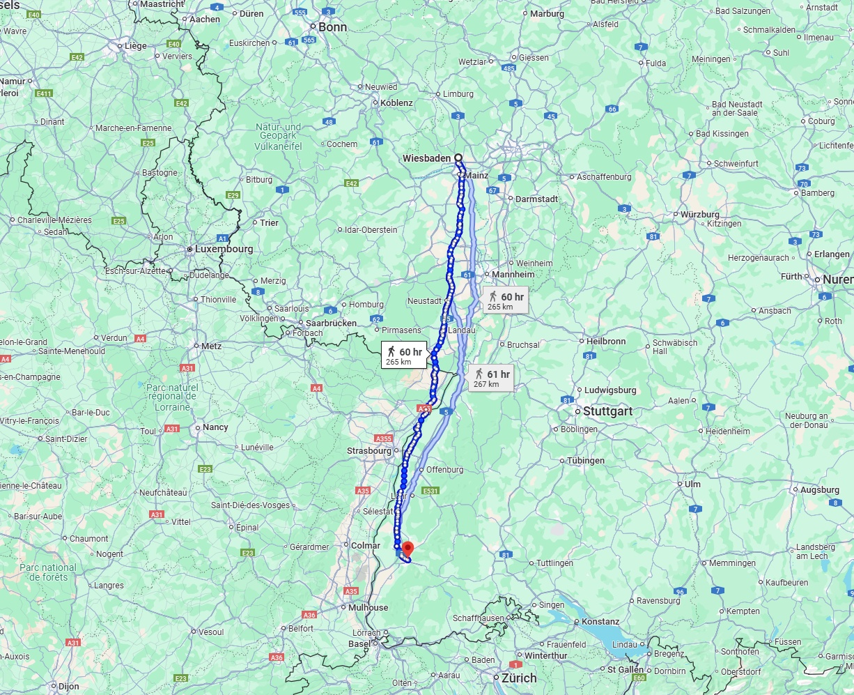 Anreise von Wiesbaden Zu Freiburg im Breisgau Über 