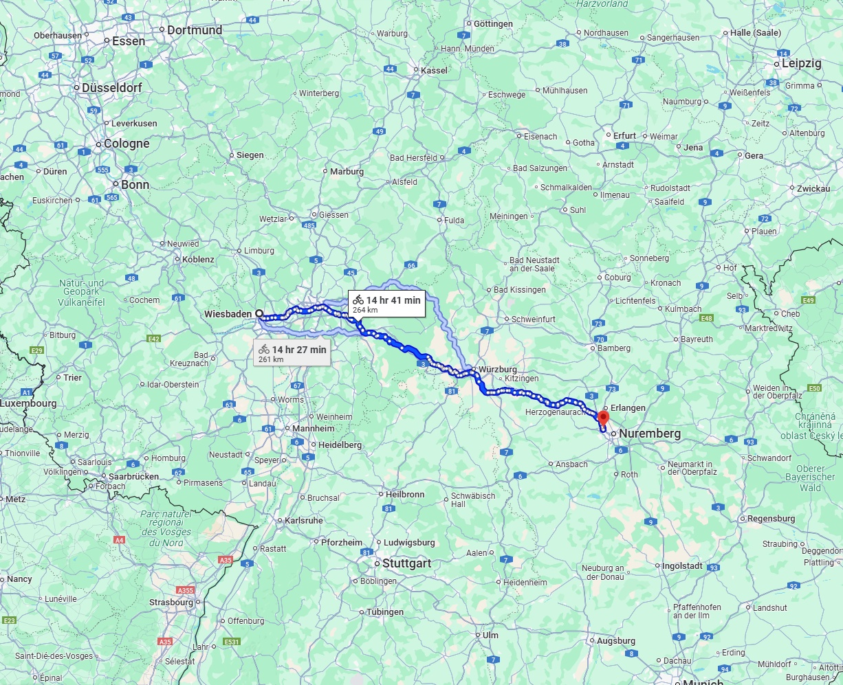 Anreise von Wiesbaden Zu Fürth Über 
