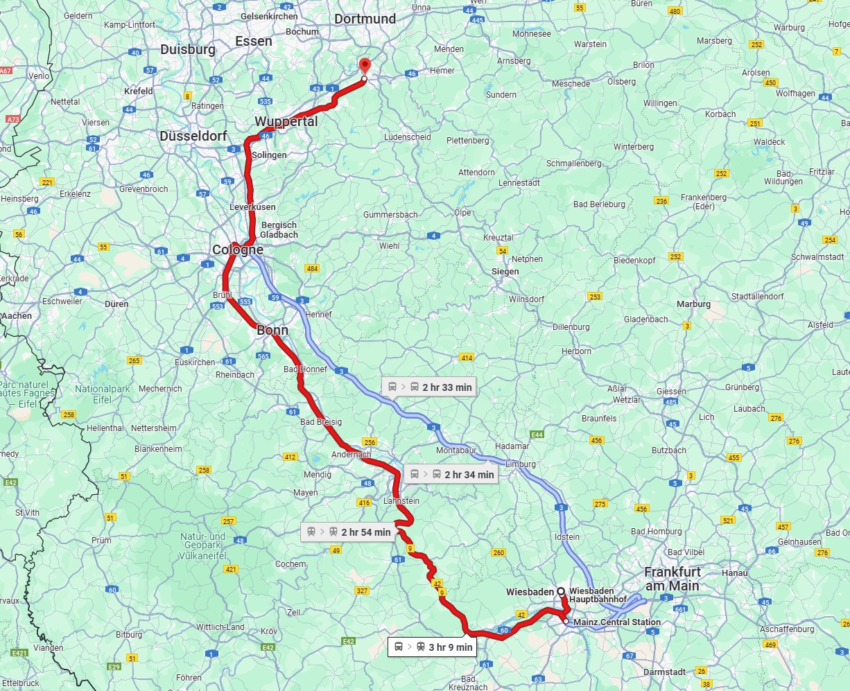 Anreise von Wiesbaden Zu Hagen Über 