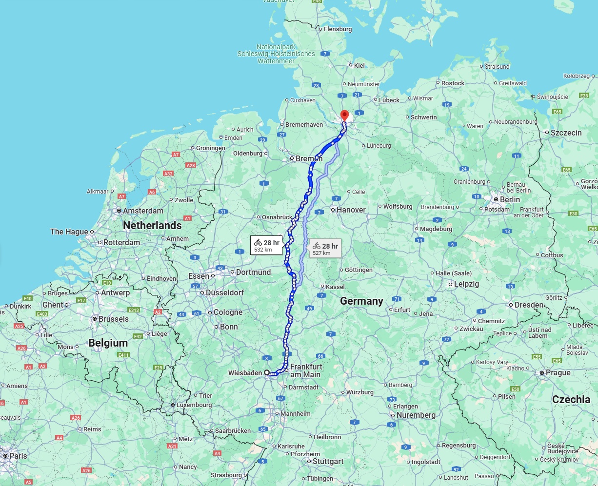 Anreise von Wiesbaden Zu Hamburg Über 