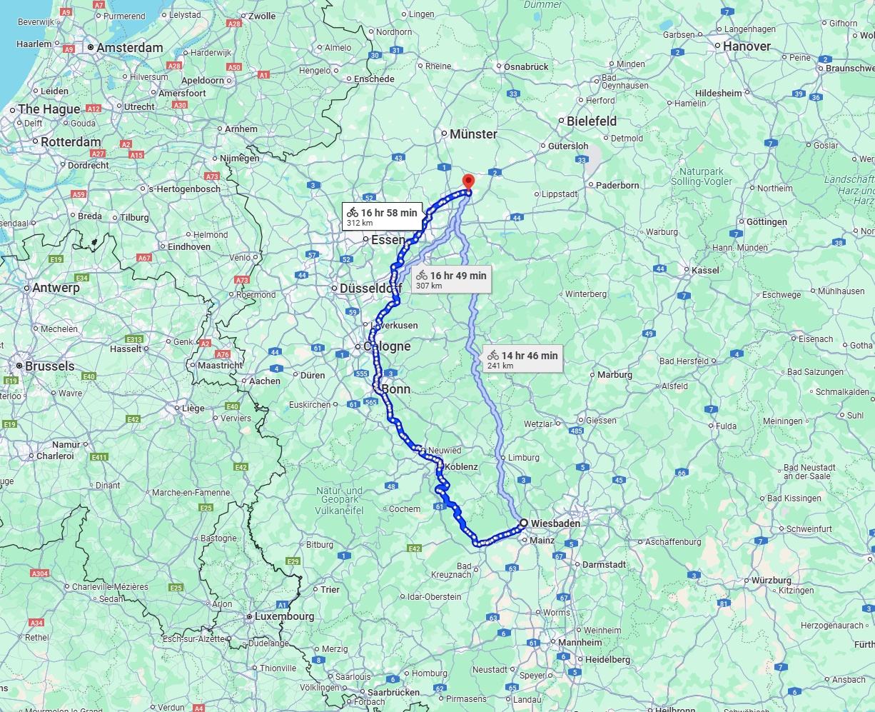 Anreise von Wiesbaden Zu Hamm Über 