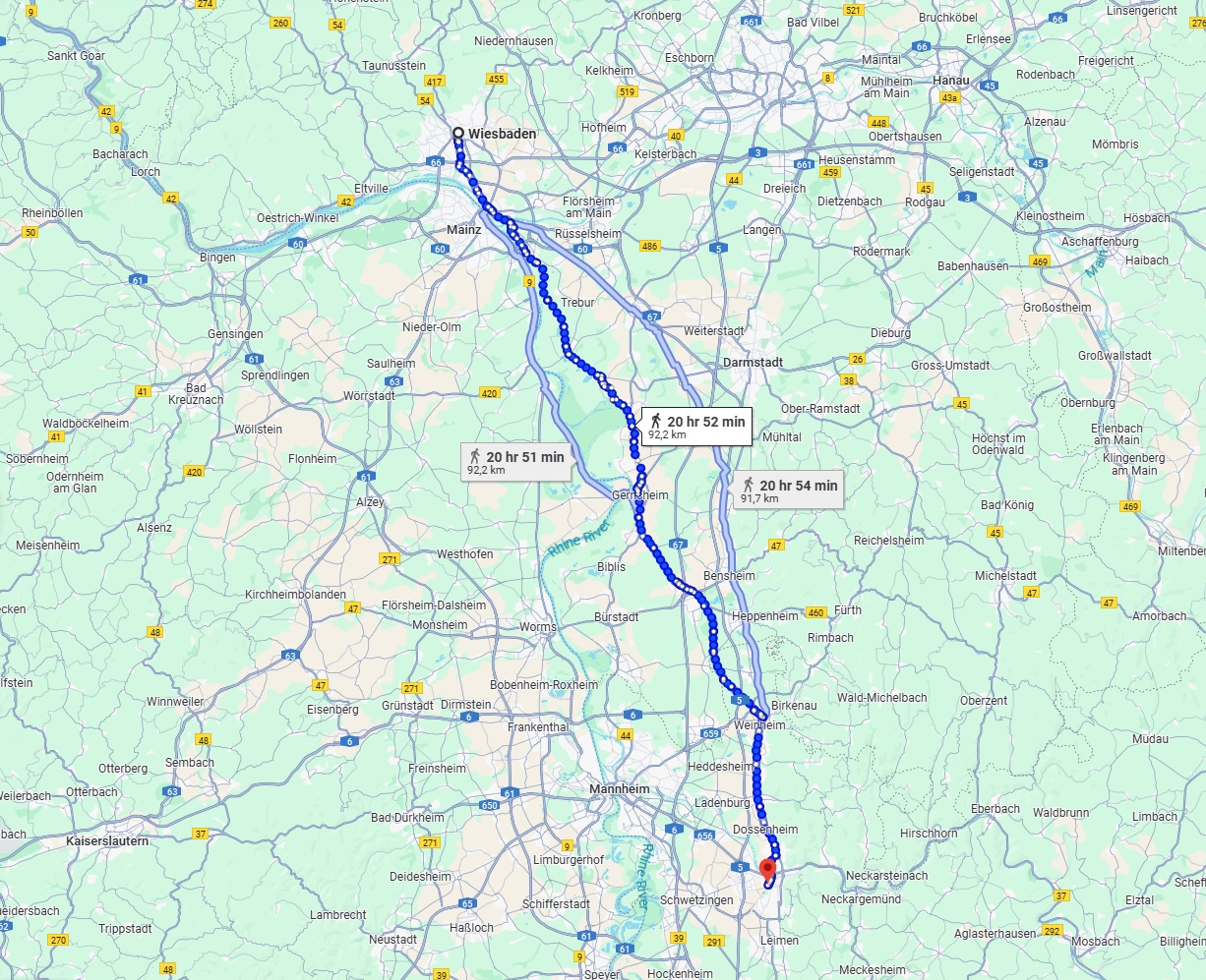 Anreise von Wiesbaden Zu Heidelberg Über 