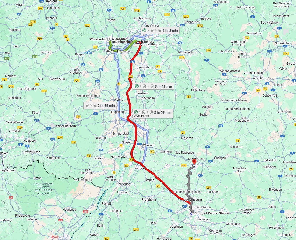 Anreise von Wiesbaden Zu Heilbronn Über 