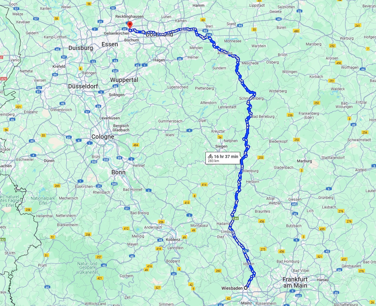 Anreise von Wiesbaden Zu Herne Über 