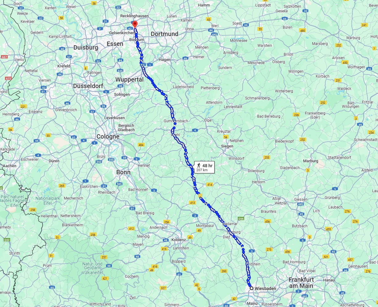 Anreise von Wiesbaden Zu Herne Über 