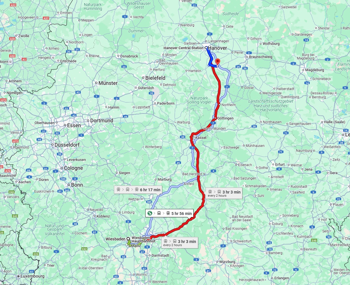 Anreise von Wiesbaden Zu Hildesheim Über 