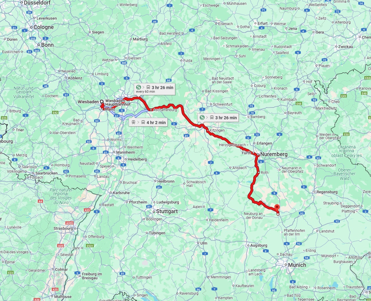 Anreise von Wiesbaden Zu Ingolstadt Über 