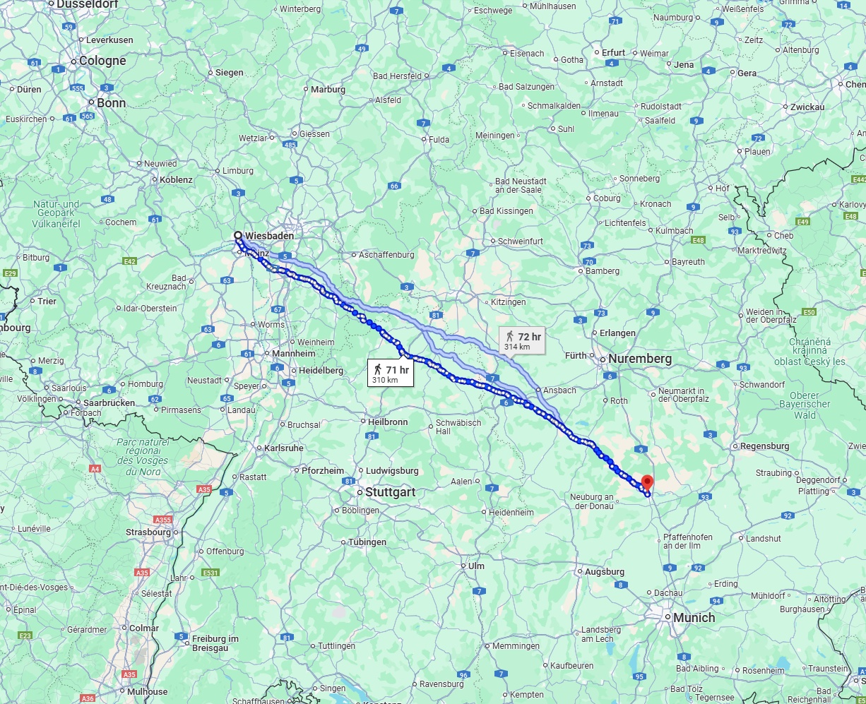 Anreise von Wiesbaden Zu Ingolstadt Über 