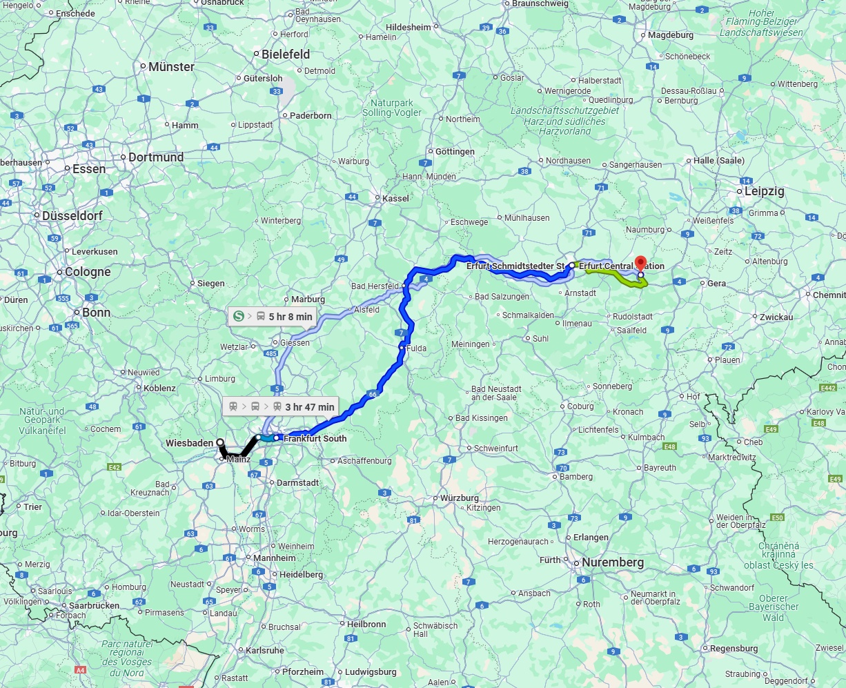 Anreise von Wiesbaden Zu Jena Über 