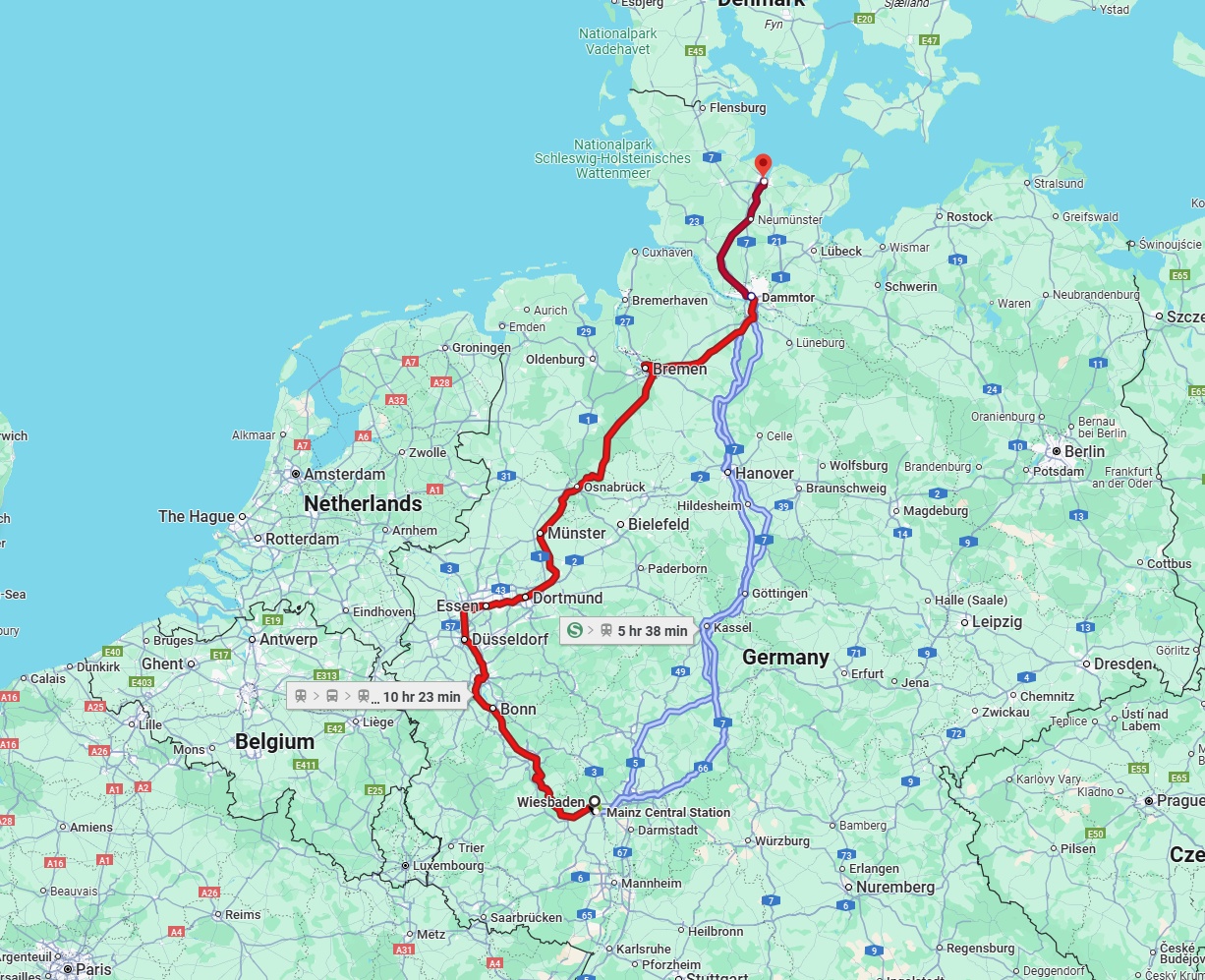 Anreise von Wiesbaden Zu Kiel Über 