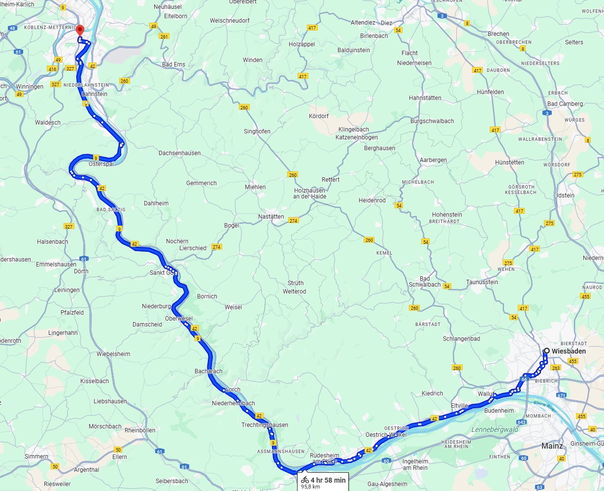 Anreise von Wiesbaden Zu Koblenz Über 