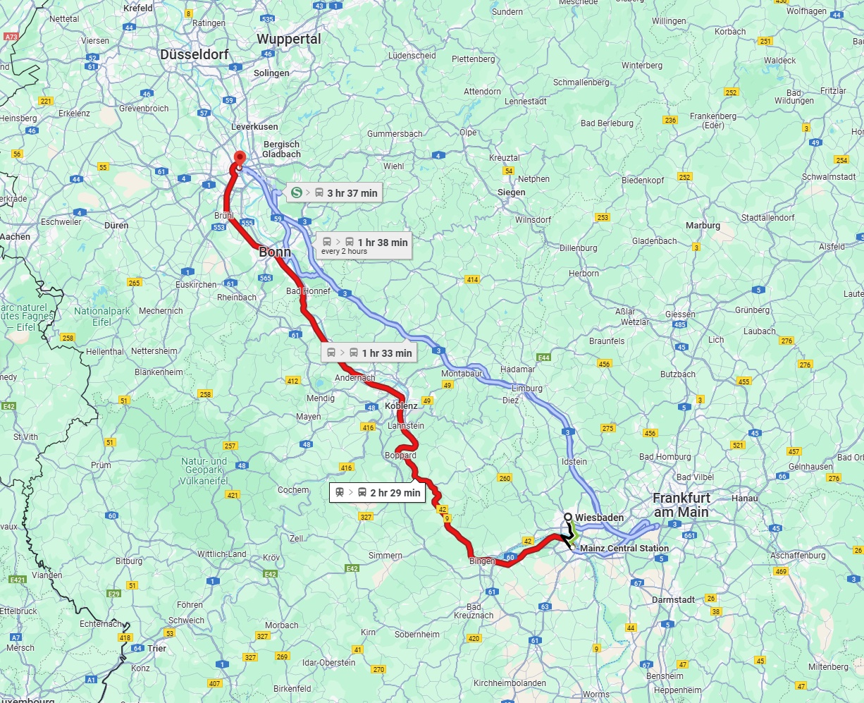 Anreise von Wiesbaden Zu Köln Über 