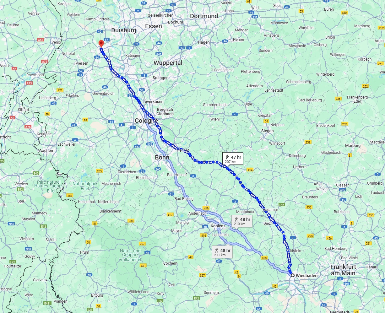 Anreise von Wiesbaden Zu Krefeld Über 