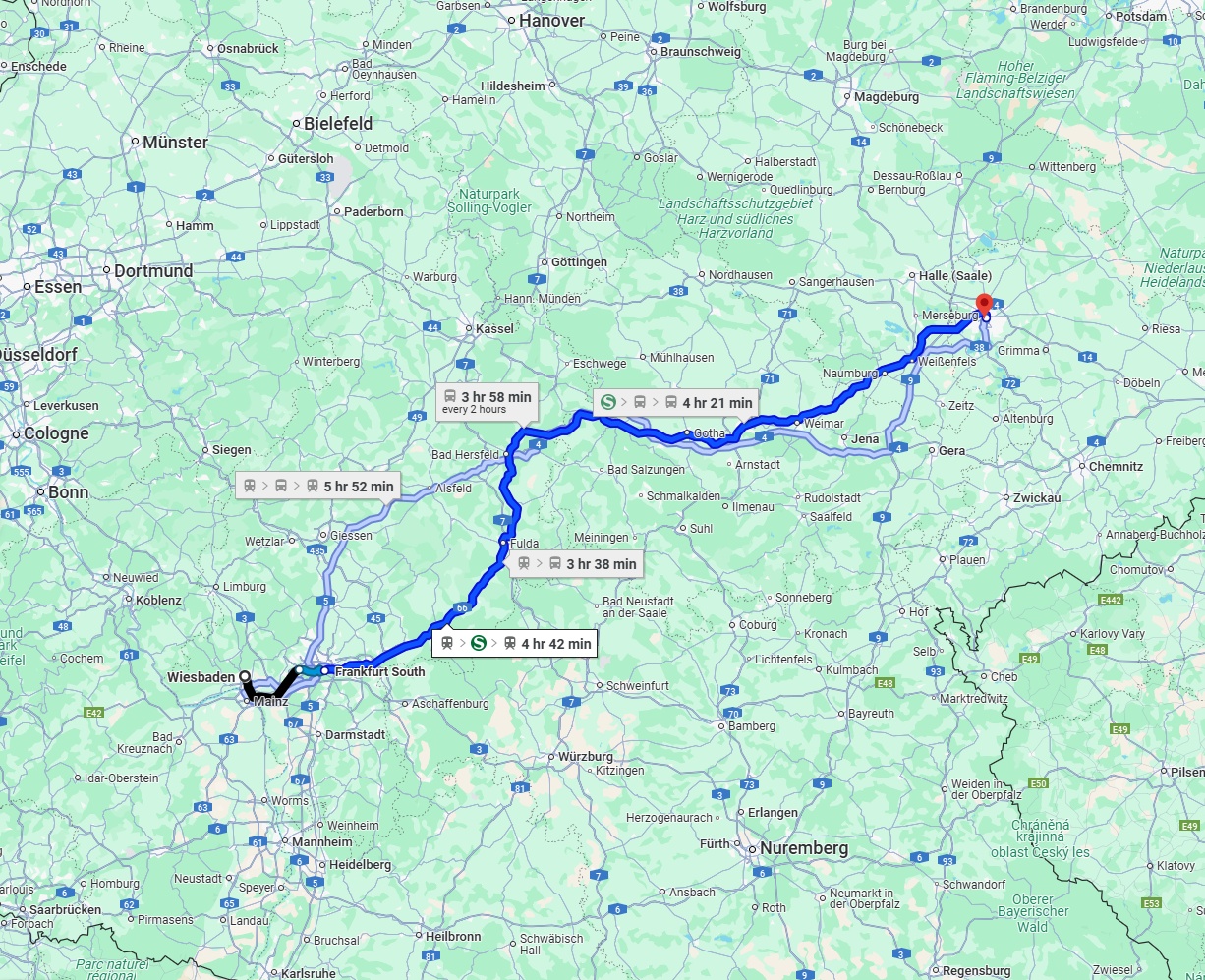 Anreise von Wiesbaden Zu Leipzig Über 
