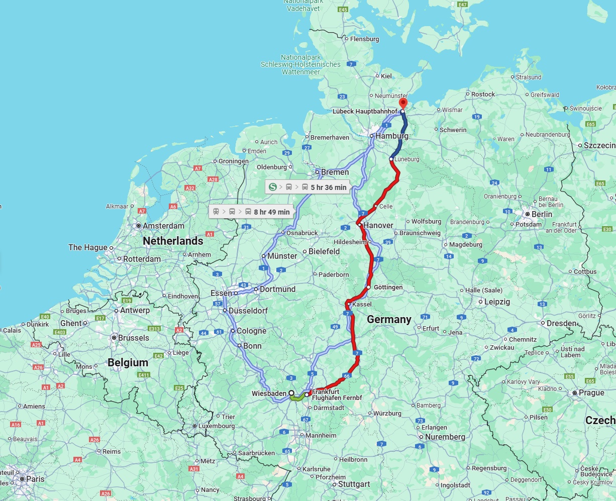 Anreise von Wiesbaden Zu Lübeck Über 