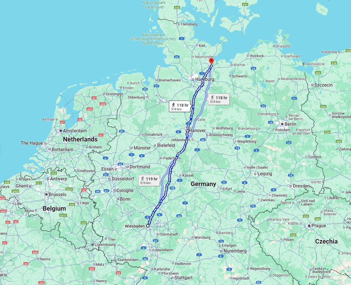 Anreise von Wiesbaden Zu Lübeck Über 