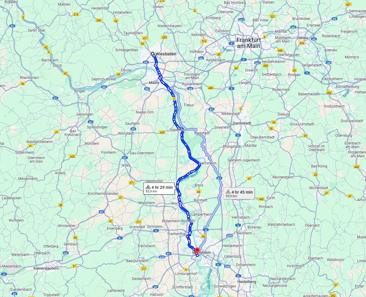 Anreise von Wiesbaden Zu Ludwigshafen am Rhein Über 