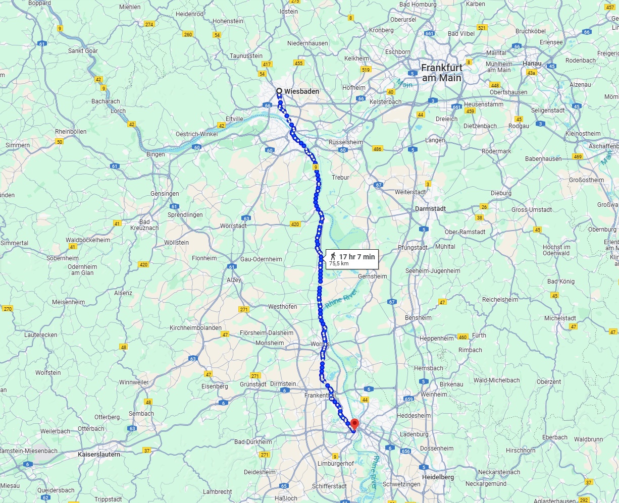 Anreise von Wiesbaden Zu Ludwigshafen am Rhein Über 