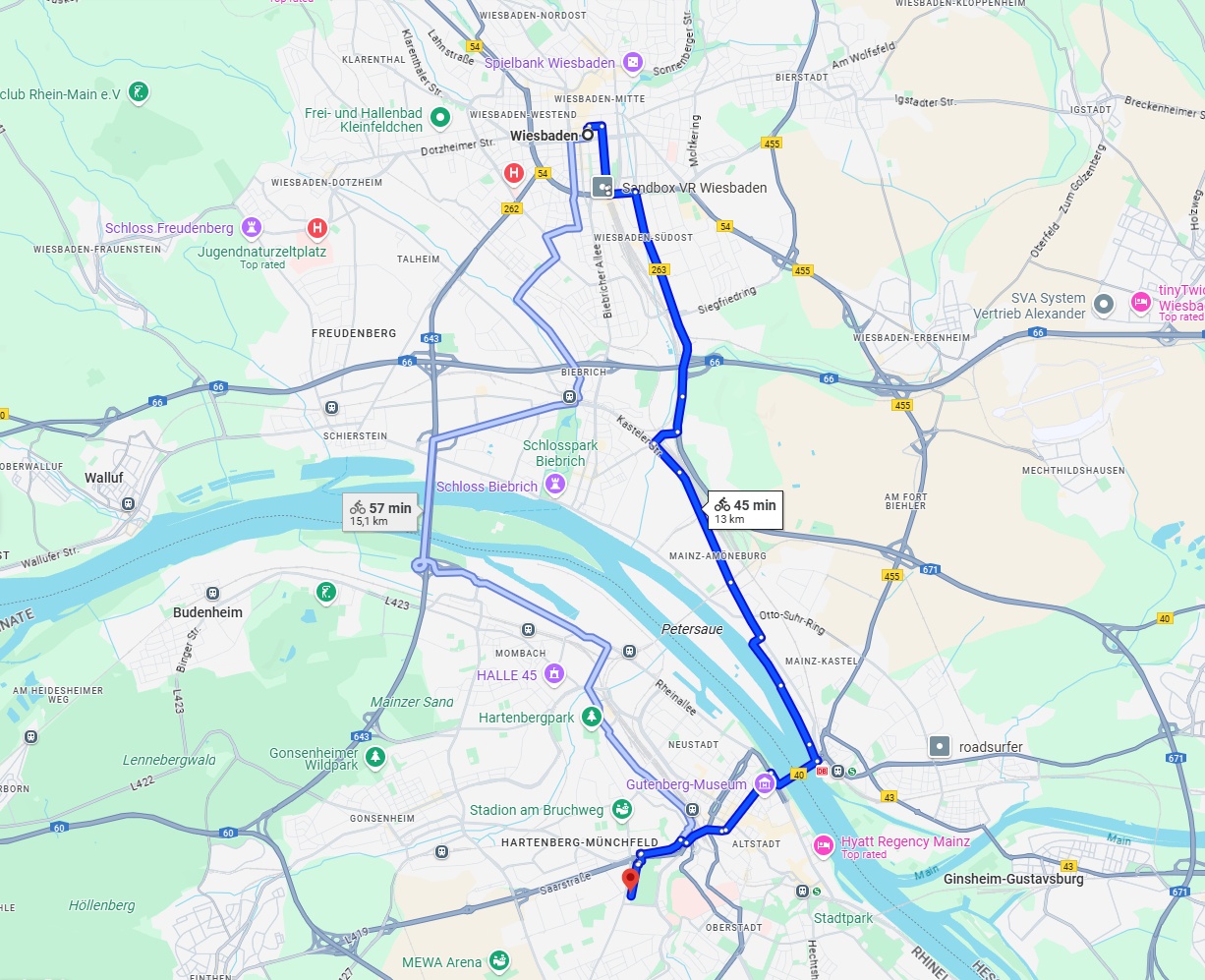 Anreise von Wiesbaden Zu Mainz Über 